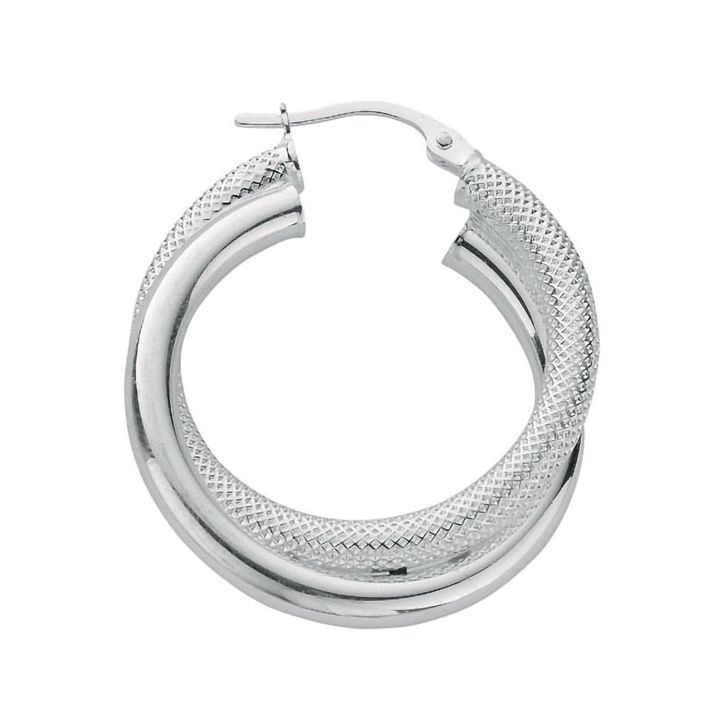 Silver Double Hoop Earrings - Fine Ring - Certified Authentic - Swiss Made - UK Stock – Luxury Jewellery by Imperial T